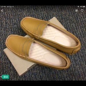 Leather slip on moccasin